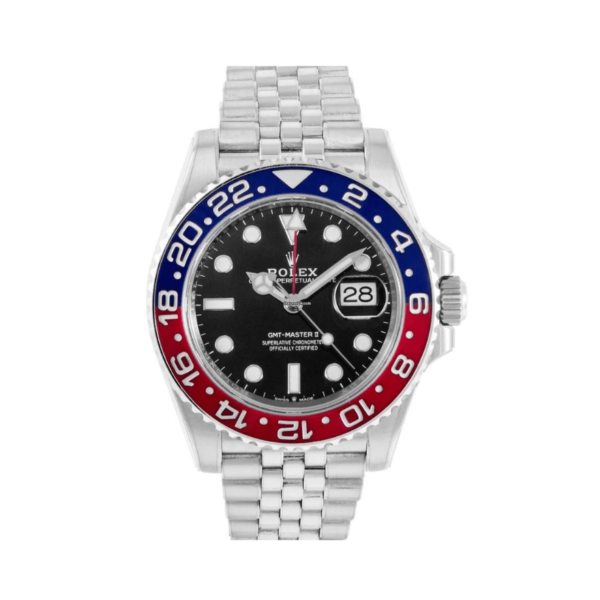 ROLEX GMT MASTER 2 PEPSI WATCH OYSTERSTEEL JUBILEE BRACELET BLACK DIAL SWISS ETA MACHINE SUPER MASTER PLUS WATCH