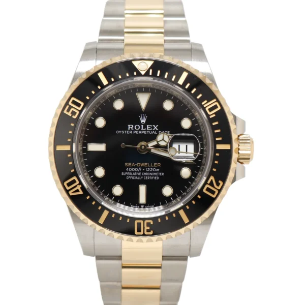 ROLEX SEA DWELLER BLACK DIAL DUAL TONE SUPER CLONE WATCH