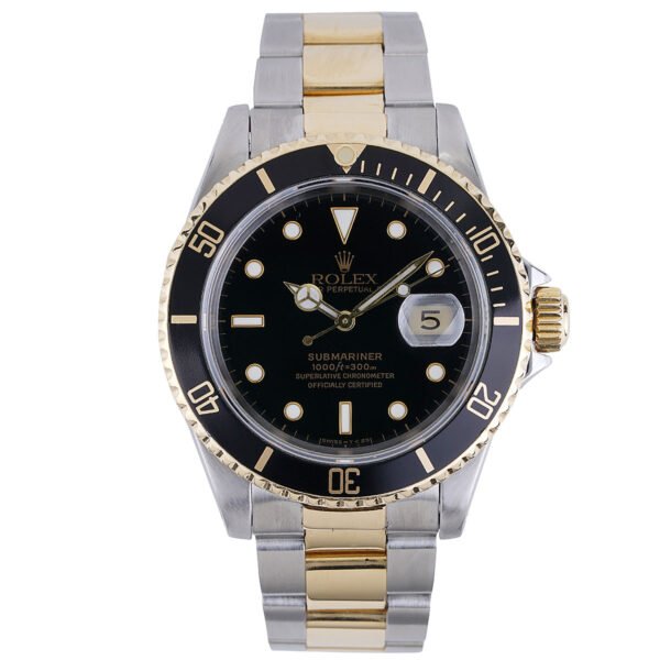 ROLEX SUBMARINER BLACK DIAL DUAL TONE SWISS SUPER MASTER WATCH