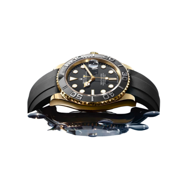 Rolex Yacht Master Black Rubber Strap STEEL BEZEL Swiss ETA Movement SUPER MASTER Watch