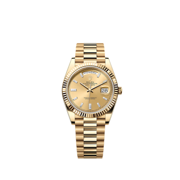 Rolex day date gold dial full gold bracelet super clone watch