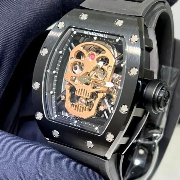Richard Mille RM52 Skull working tourbillon Black super clone 1:1 watch