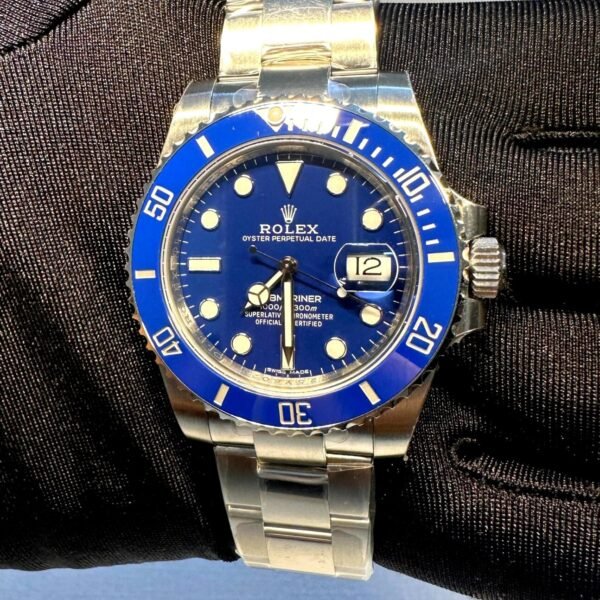 ROLEX SUBMARINER BLUE DIAL FULL STEEL SWISS SUPER MASTER WATCH