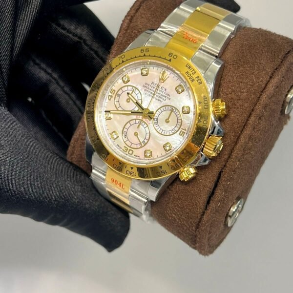 ROLEX DAYTONA DUAL TONE WITH MOTHER OF PEARL DIAL SUPER CLONE WATCH