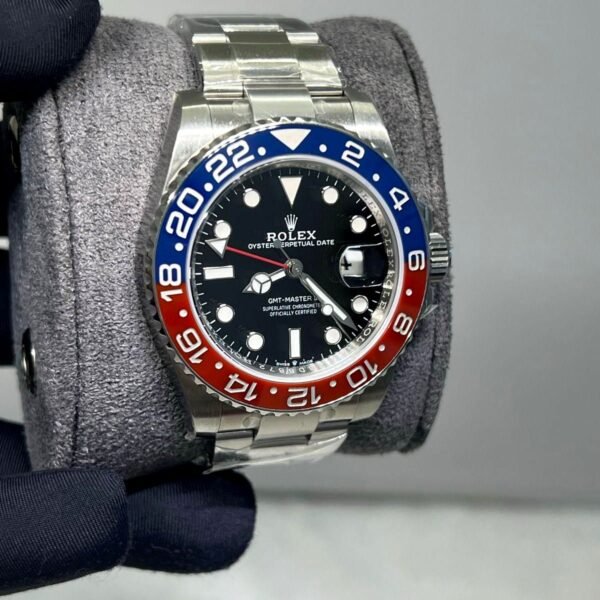 ROLEX GMT MASTER 2 PEPSI WATCH OYSTERSTEEL JUBILEE BRACELET BLACK DIAL SWISS ETA MACHINE SUPER MASTER WATCH