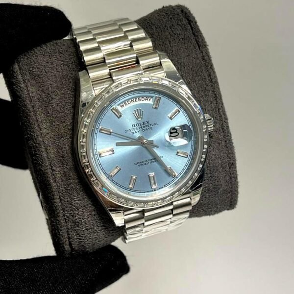 Rolex day date blue dial with diamond 40 mm super clone watches in dubai