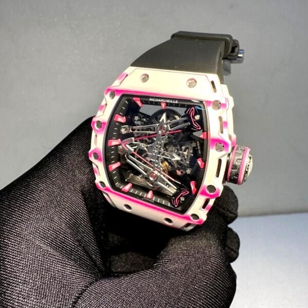 RM 38-02 white with black strap working tourbillon super clone watches in dubai