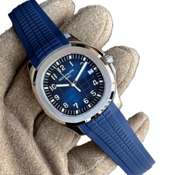 PATEK PHILIPPE AQUANAUT 5167A BLUE STRAP SUPER CLONE SLIM WATCH